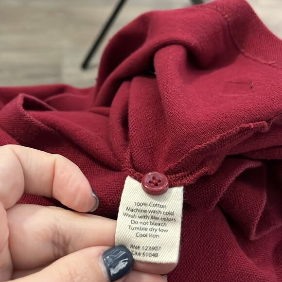 Men’s Sperry Red Short Sleeve Polo Shirt Size Medium - Picture 7 of 8